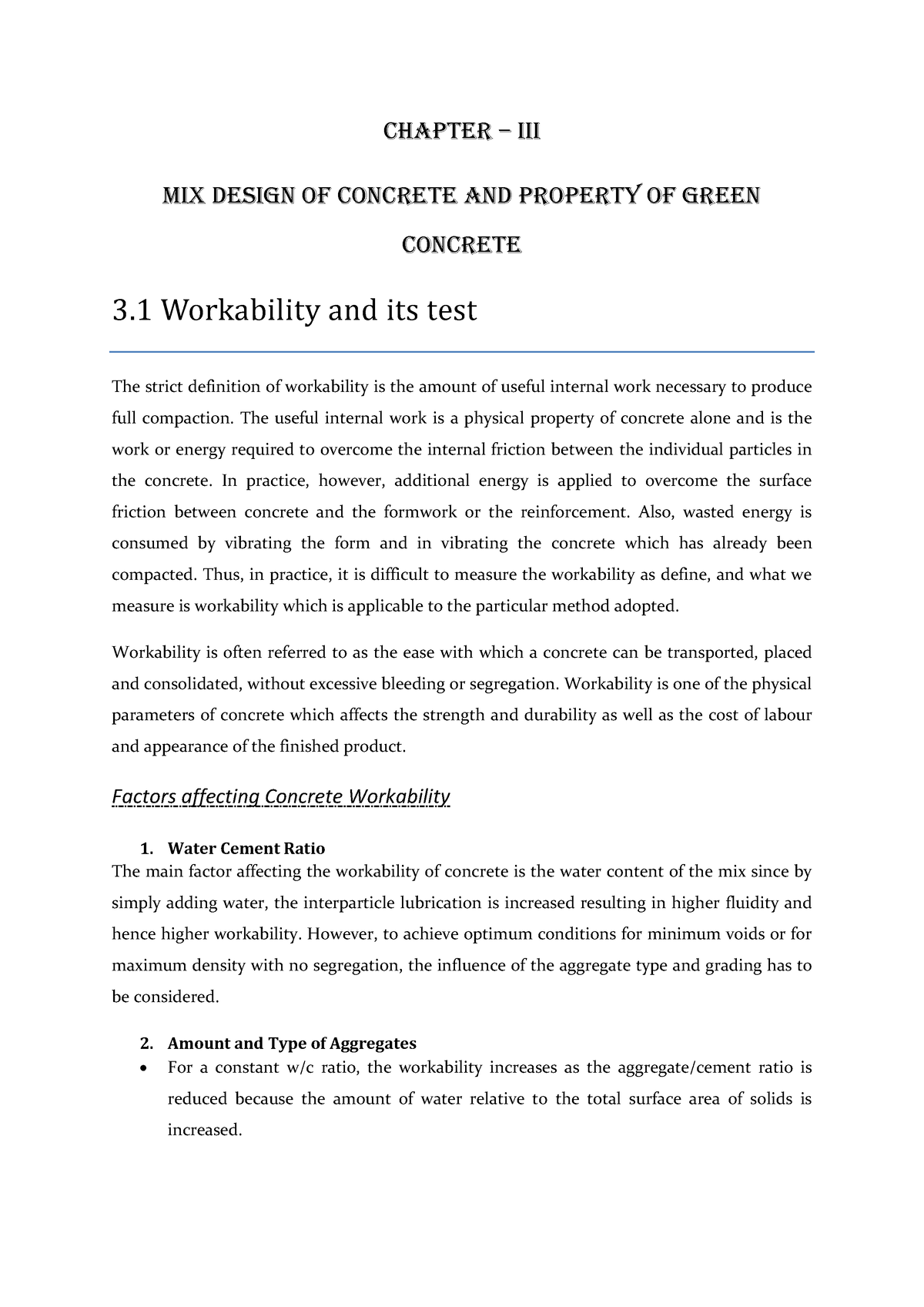 literature review on concrete mix design