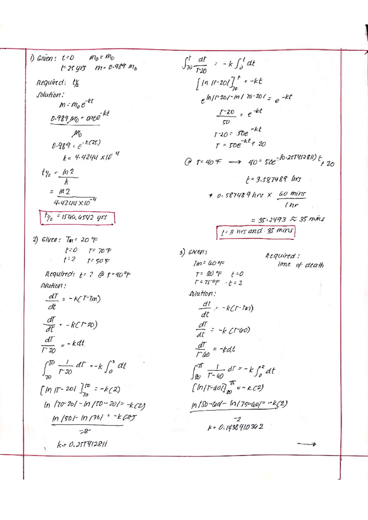Differential Equation Problem Set 3 - Civil Engineering - Studocu
