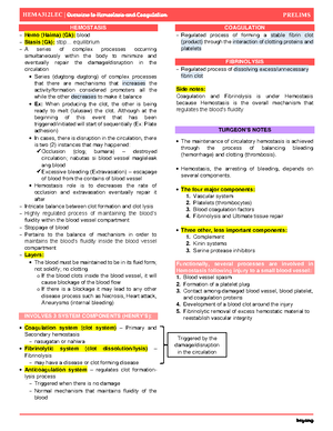 1- Evaluation OF Primary Hemostasis - HEMA 312- MIDTERM 1: LABORATORY ...