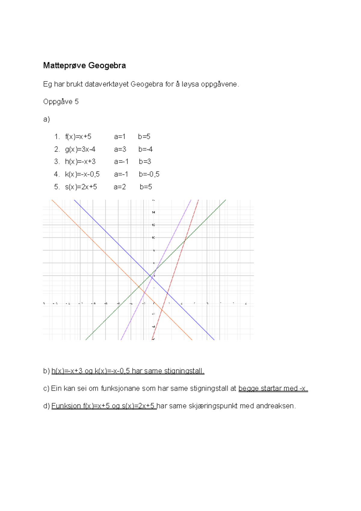 Matteprøve Geogebra - Matematikkprøve - Matteprøve Geogebra Eg Har ...