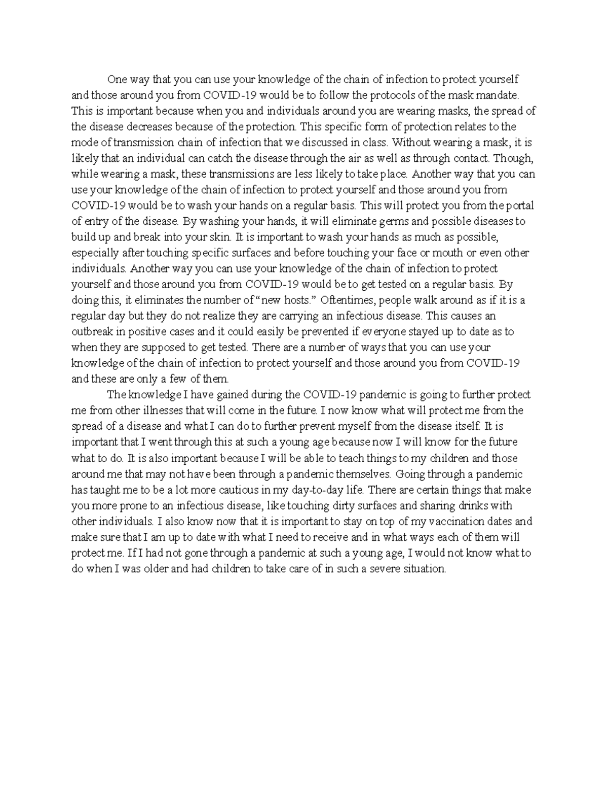 Assignment 3 KIN 123 One way that you can use your knowledge of the