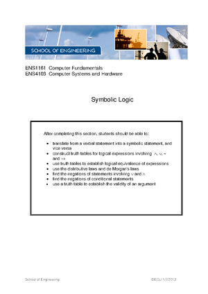 Assignment 3 - SCHOOL OF ENGINEERING ENS1161 COMPUTER FUNDAMENTALS ...