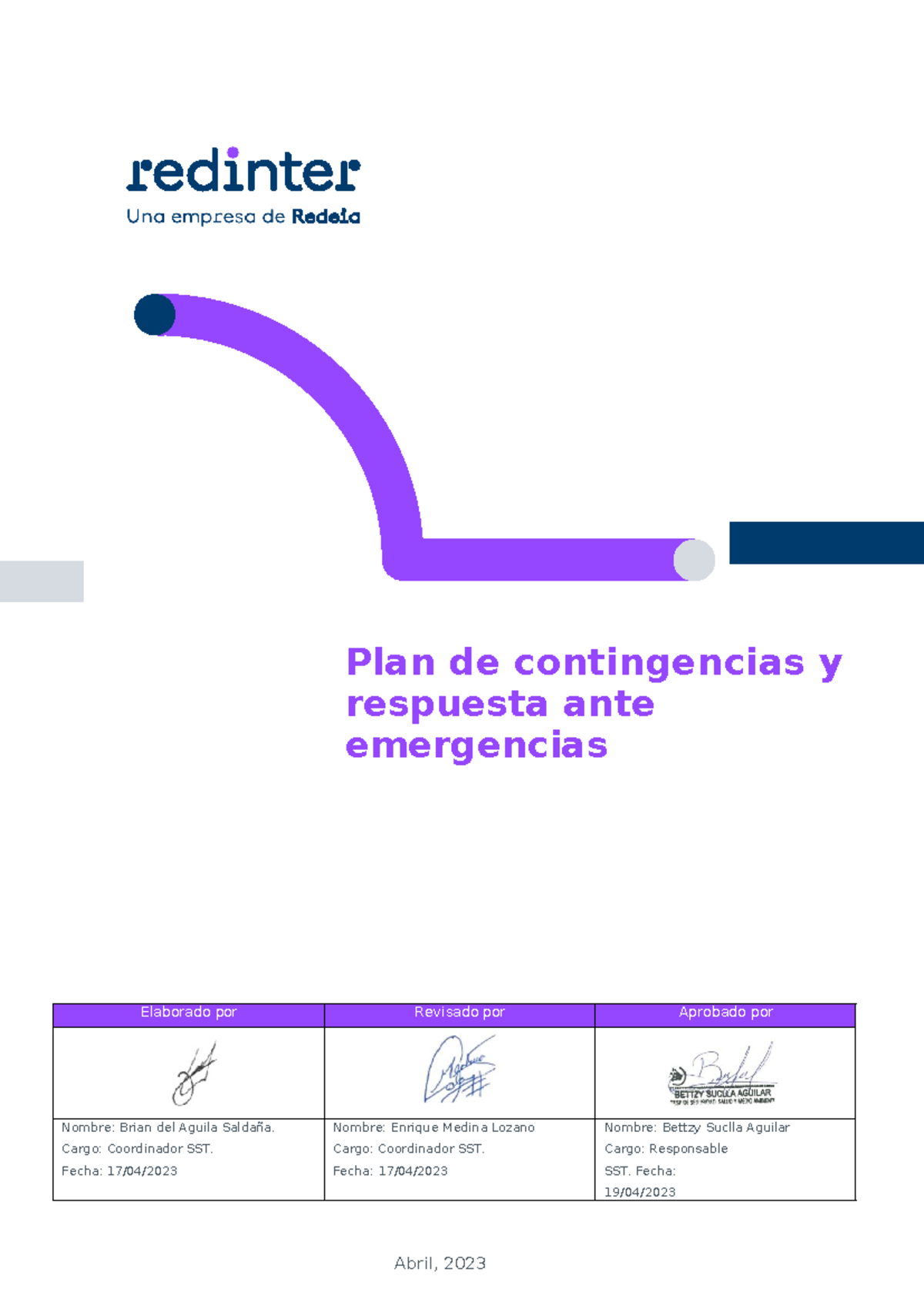 Plan Contingencia y Respuesta a Emergencia - Plan de contingencias y ...