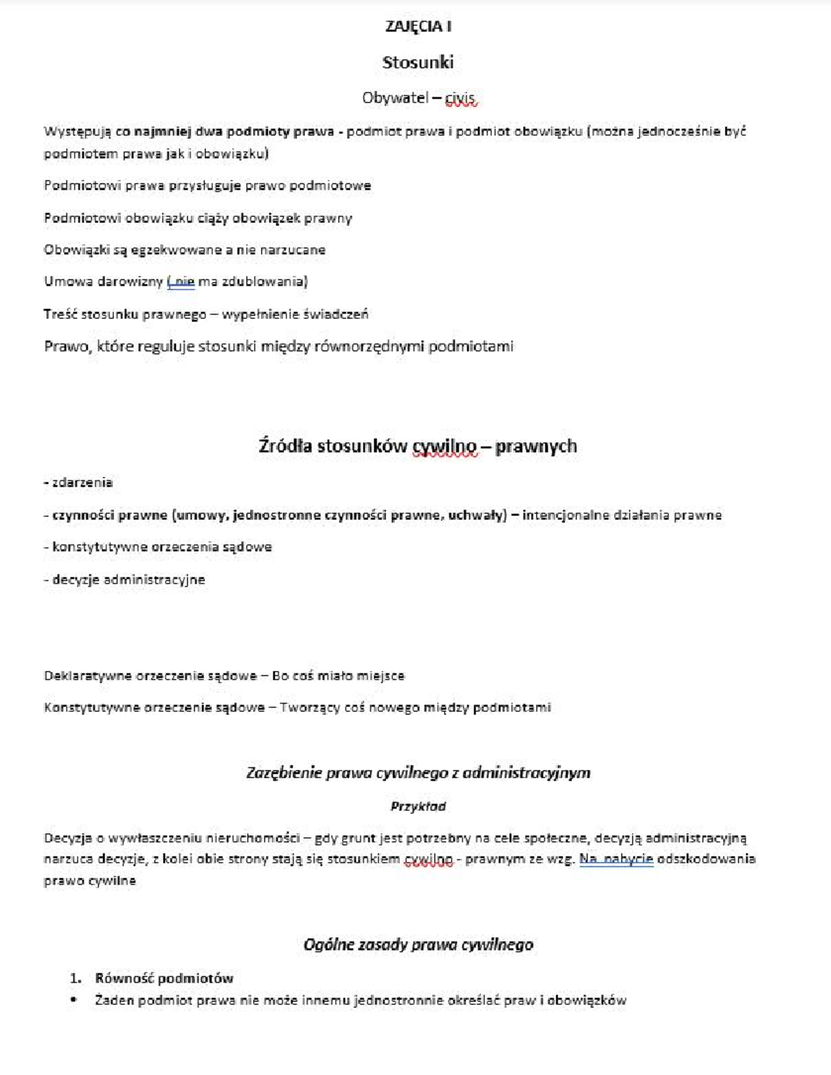 Prawo cywilne notatki stosunki - Podstawy prawa - Studocu