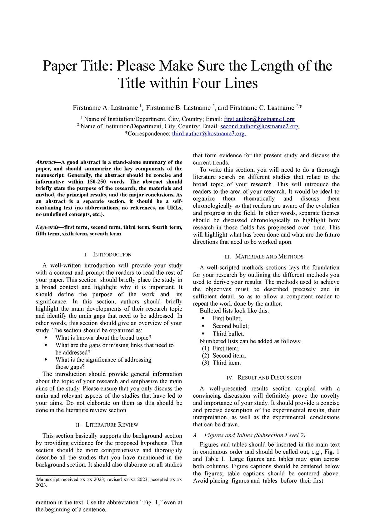 IEEE-Template - Paper Title: Please Make Sure the Length of the Title ...