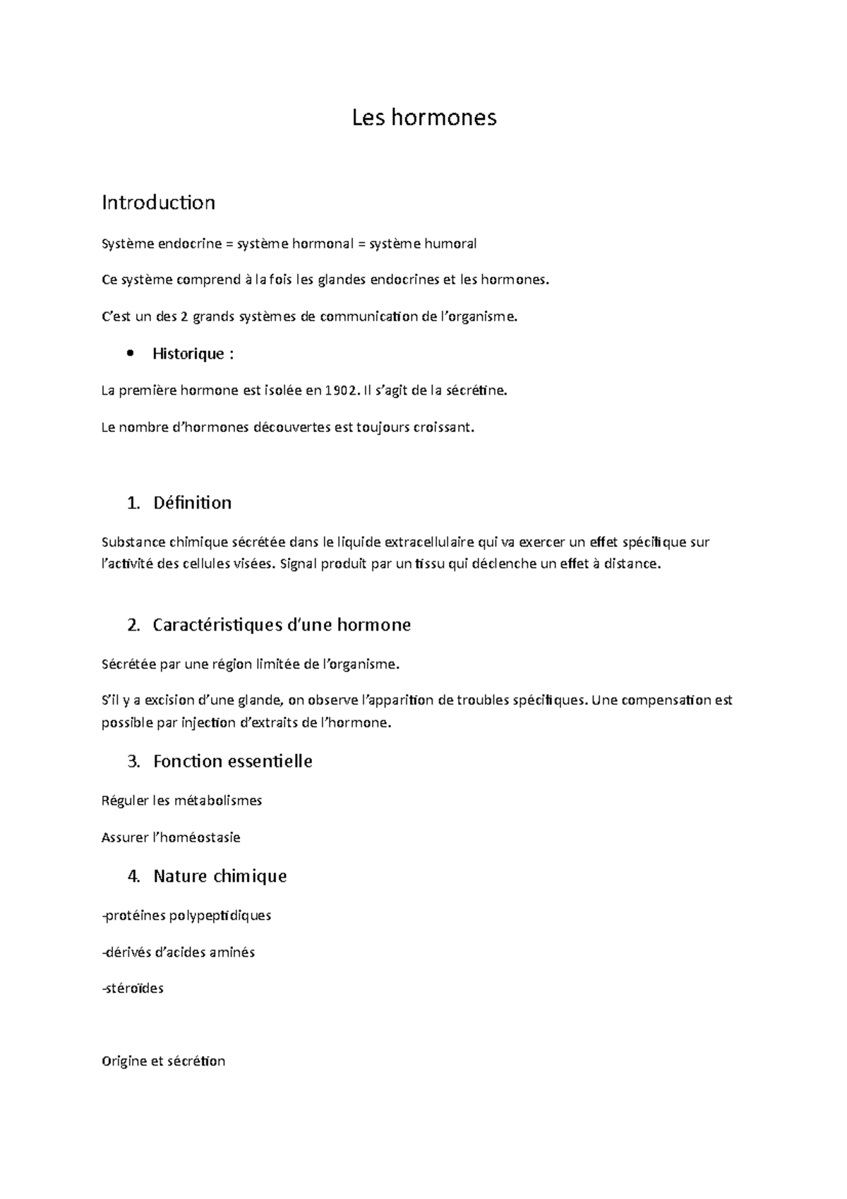 Les hormones - C’est un des 2 grands systèmes de communication de l ...