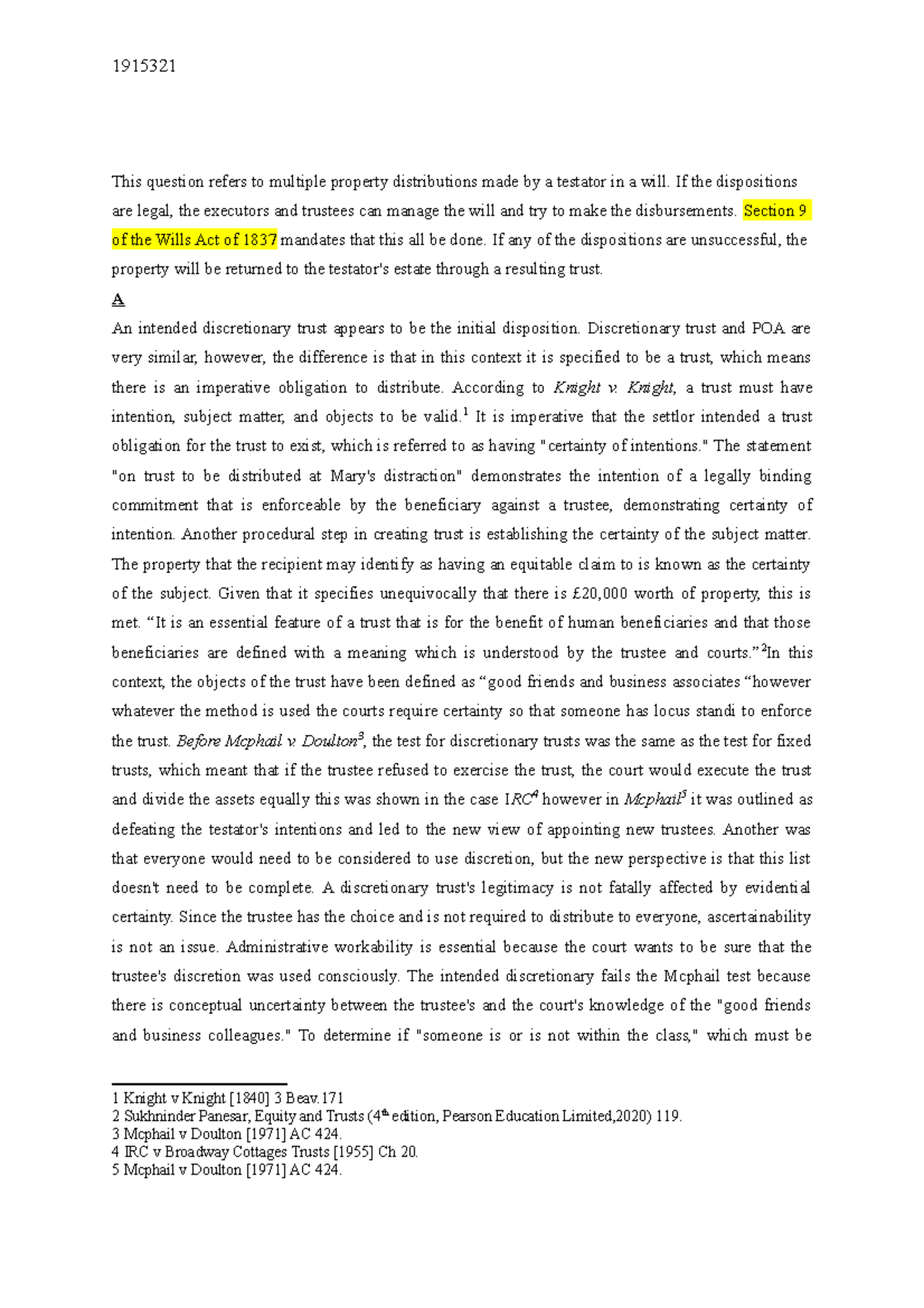 Equity finally - This question refers to multiple property ...