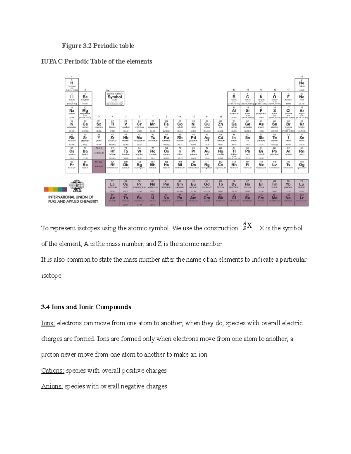 CHEM 110 Introductory To Chemistry Chapter 3 Atoms, Molecules, And Ions ...