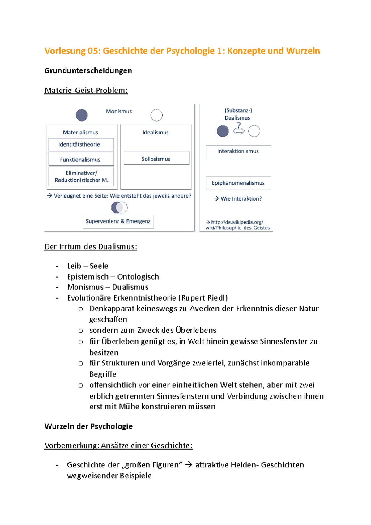 M1 Wise 5 - M1 Vl 5 - Vorlesung 05: Geschichte Der Psychologie 1 