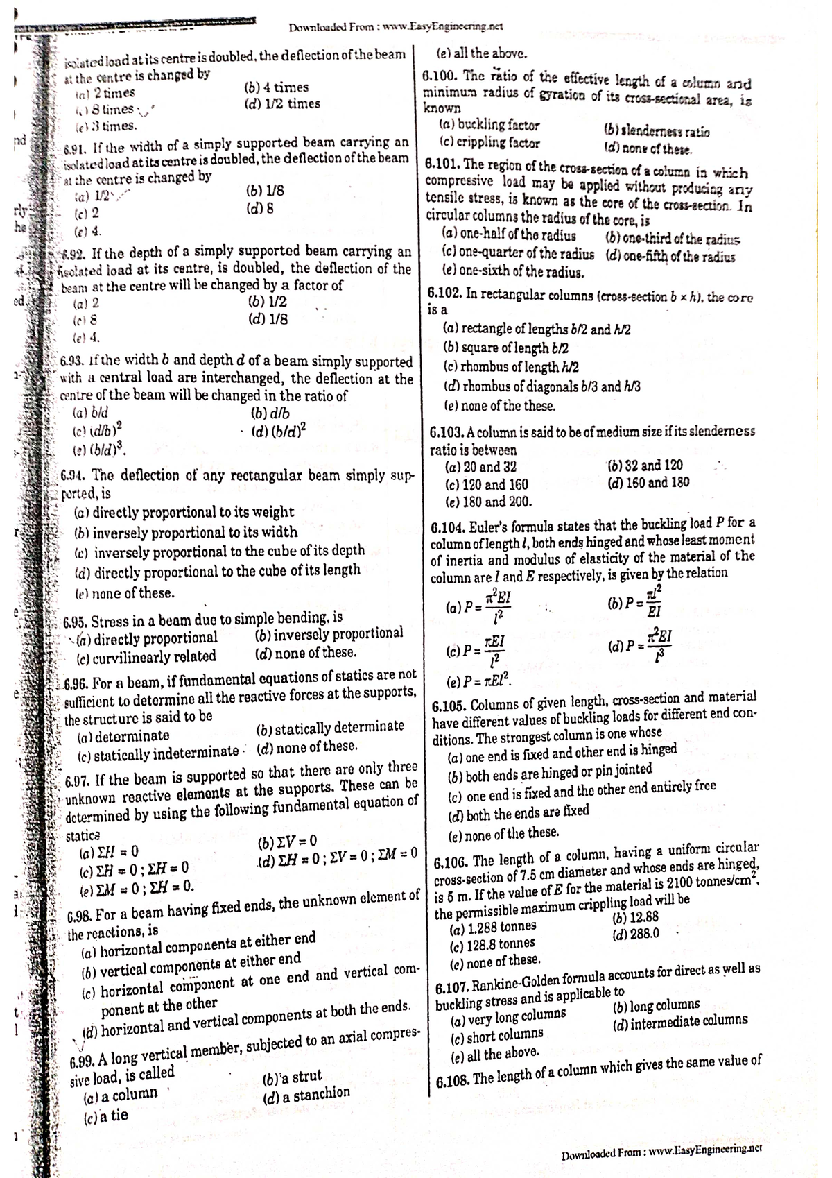 SOM 8 - Structural Analysis is considered to be a core subject of Civil ...