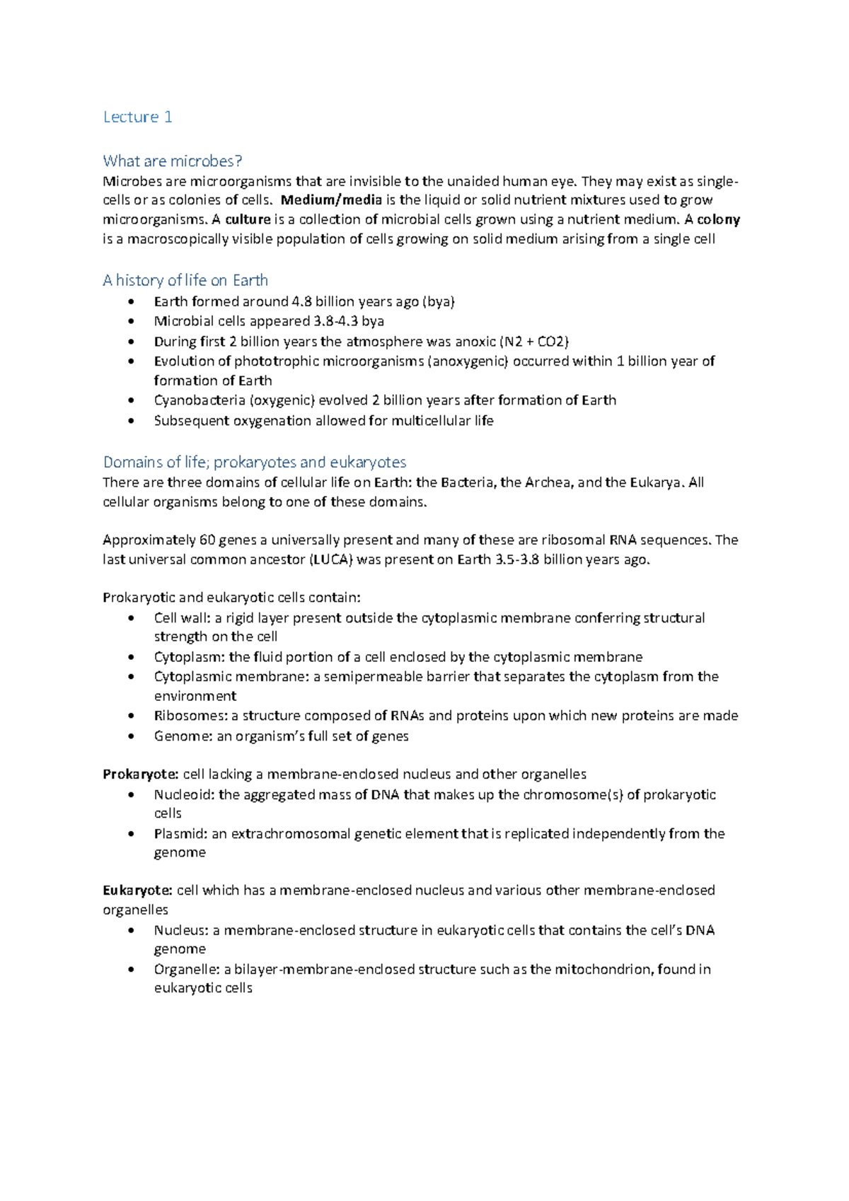 CELL0008 bacterial cell biology notes - Lecture What are microbes ...