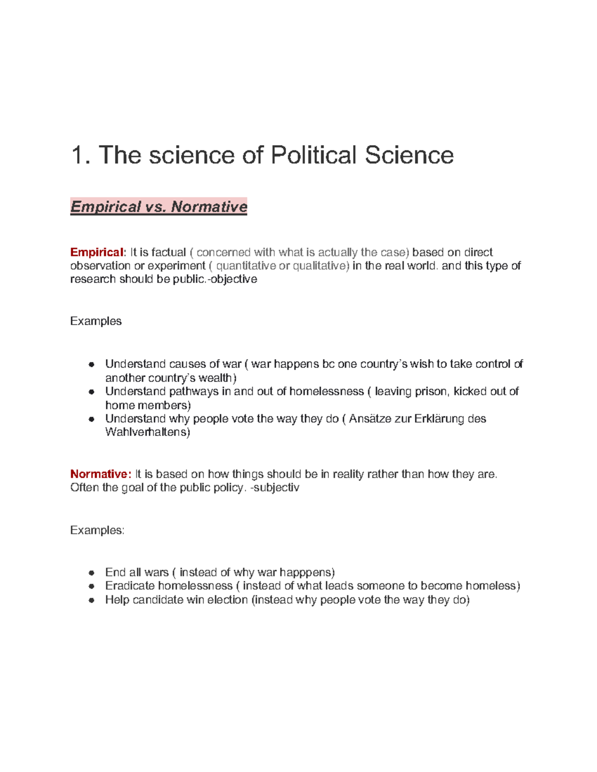 EPR Cheat Doc - EPR Zusammenfassung 1. Semester - 1. The science of ...