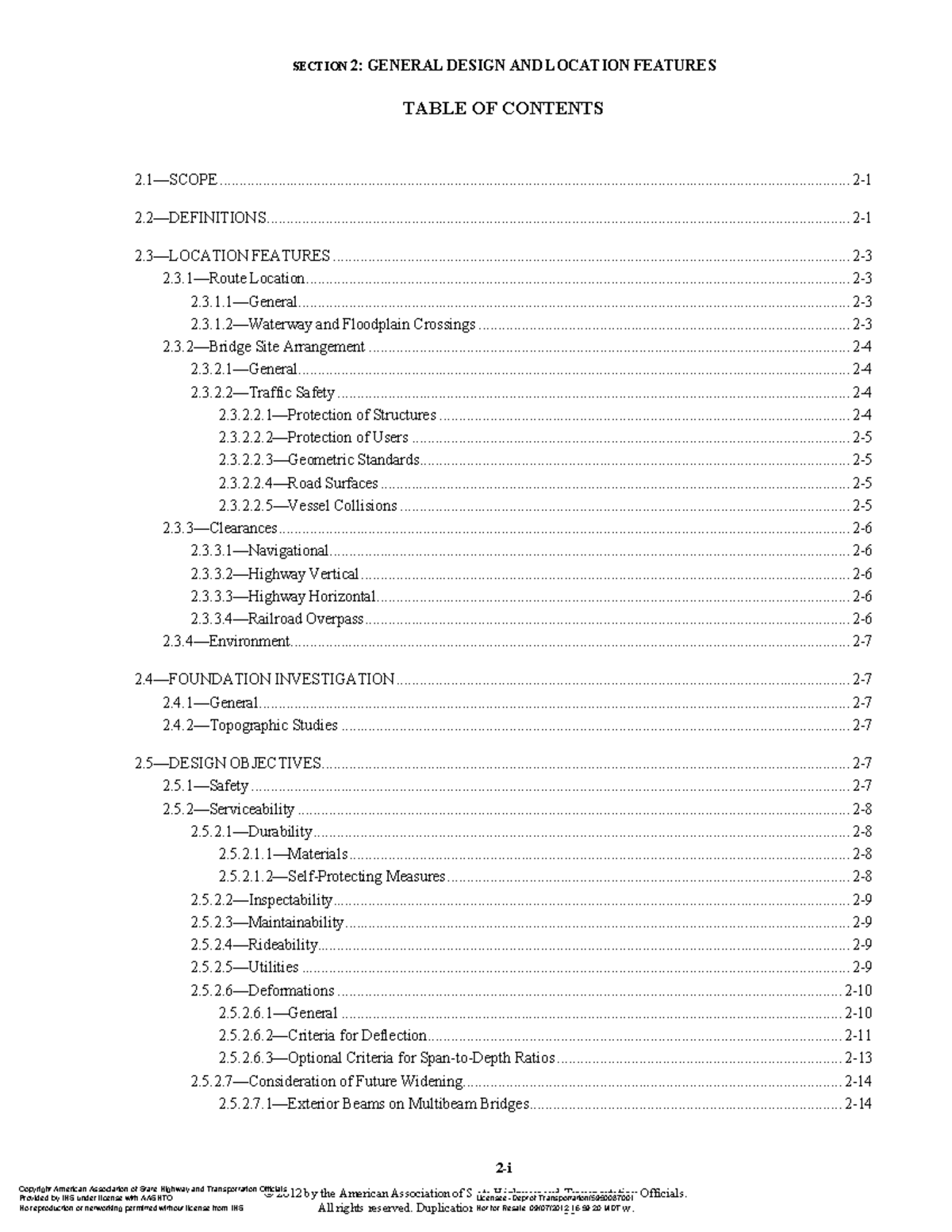 Aashto - chapter 2 - Hướng dẫn - SECTION 2: GENERAL DESIGN AND LOCATION ...