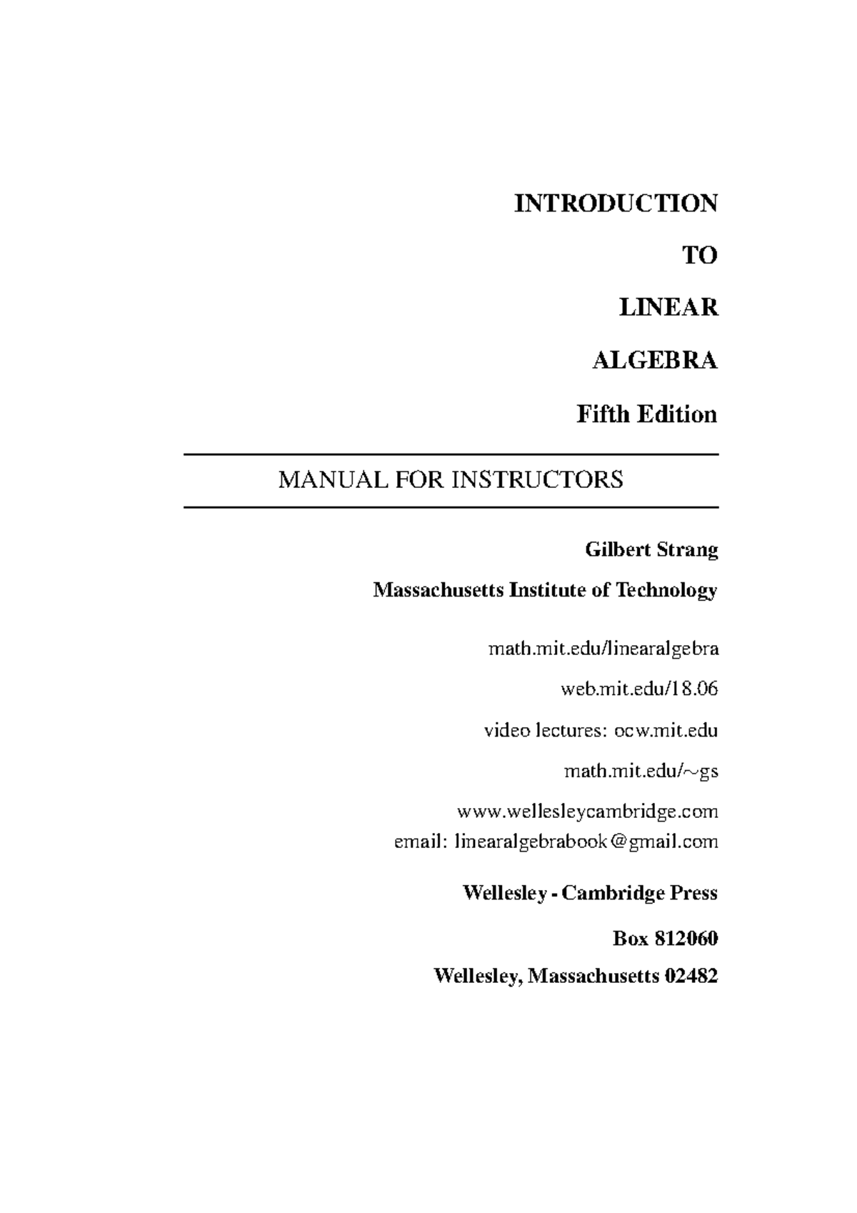 Ila sol5 ch06 - 线性代数英文版教材课后练习答案 - INTRODUCTION TO LINEAR ALGEBRA Fifth ...