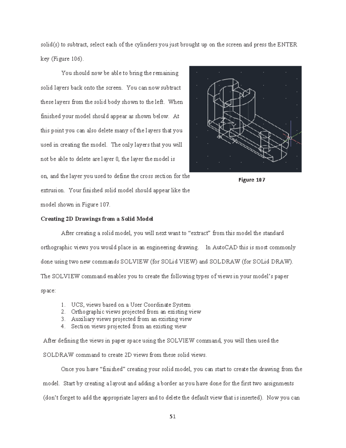 Autocad lecture p11 - 51 solid(s) to subtract, select each of the ...
