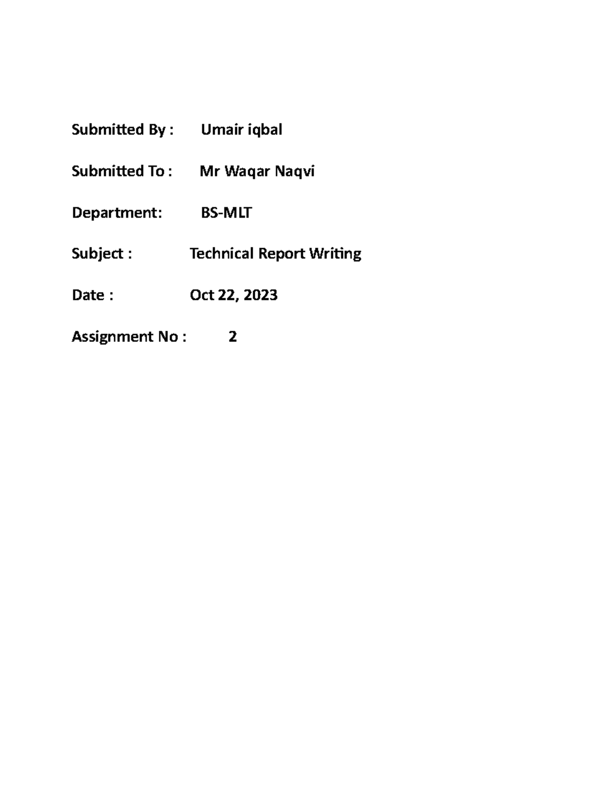 11 - Academic Writing - Submitted By : Umair iqbal Submitted To : Mr ...