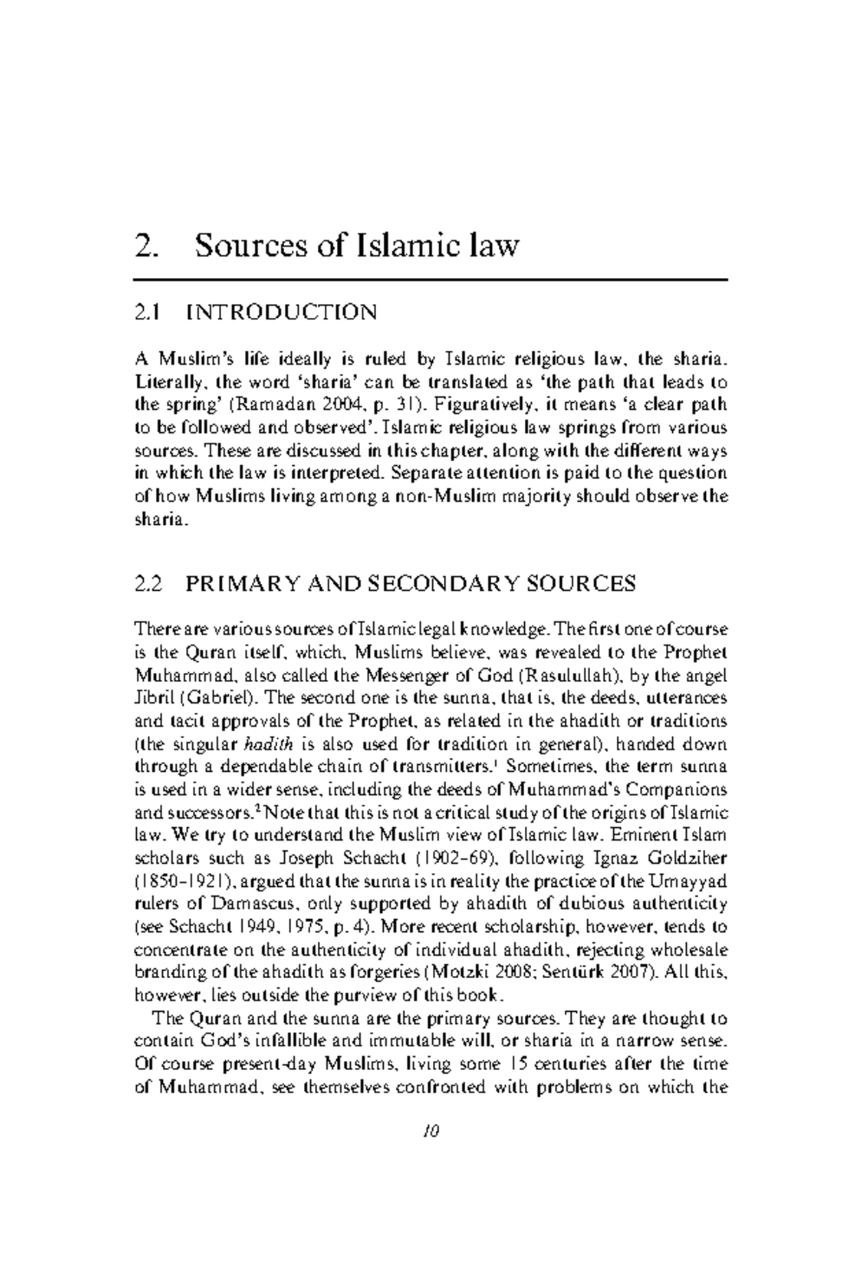 3. Chapter 2 - Sources Of Islamic Law - 10 2. Sources Of Islamic Law 2 ...