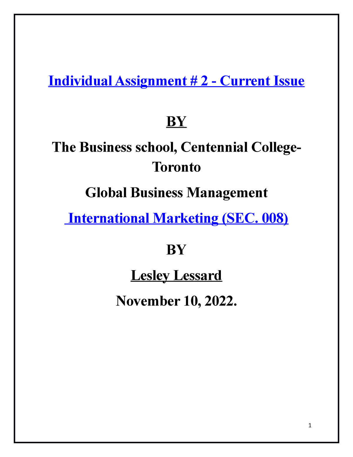 marketing individual assignment