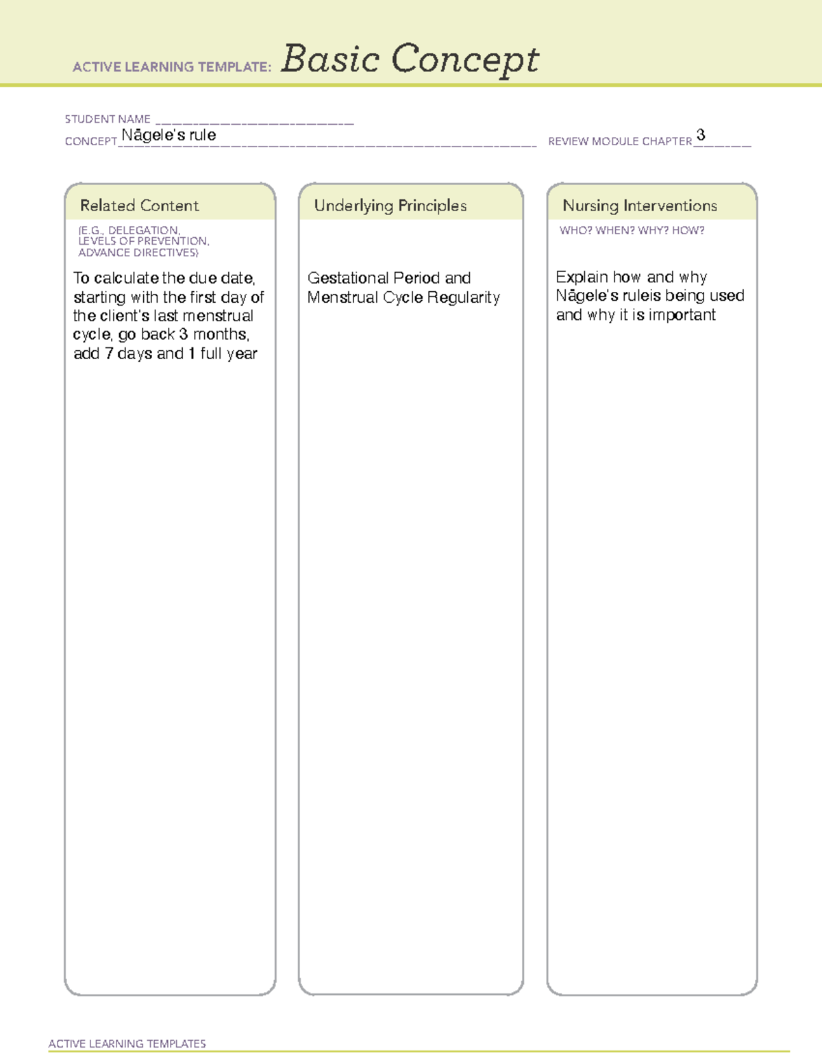 4-12 - ATI - NURSB 330 - ACTIVE LEARNING TEMPLATES Basic Concept ...