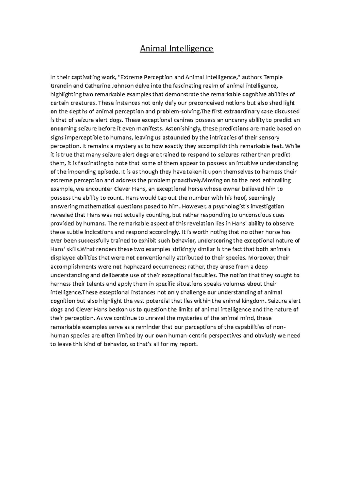 Animal Intelligence - material para ingles - Animal Intelligence In ...