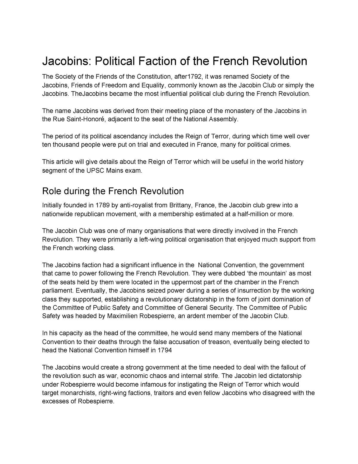 Jacobins -Political-Faction-of-the-French-Revolution - Jacobins ...