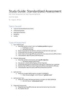 Study Guide 3 EDF 4444 - Study Guide: Performance & Affective ...