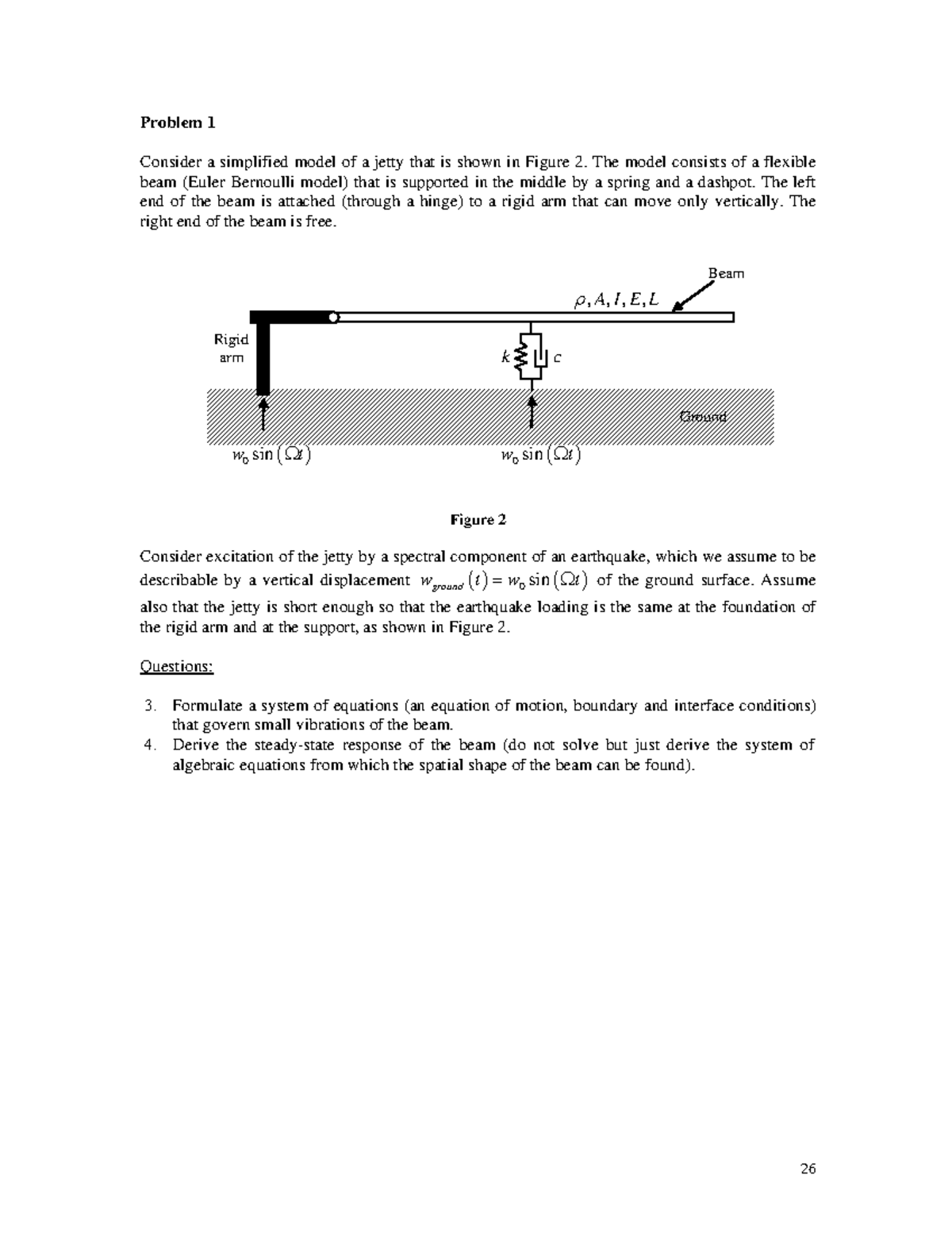 Problems with solutions on the dynamics of 1D structures - Problem 1 ...