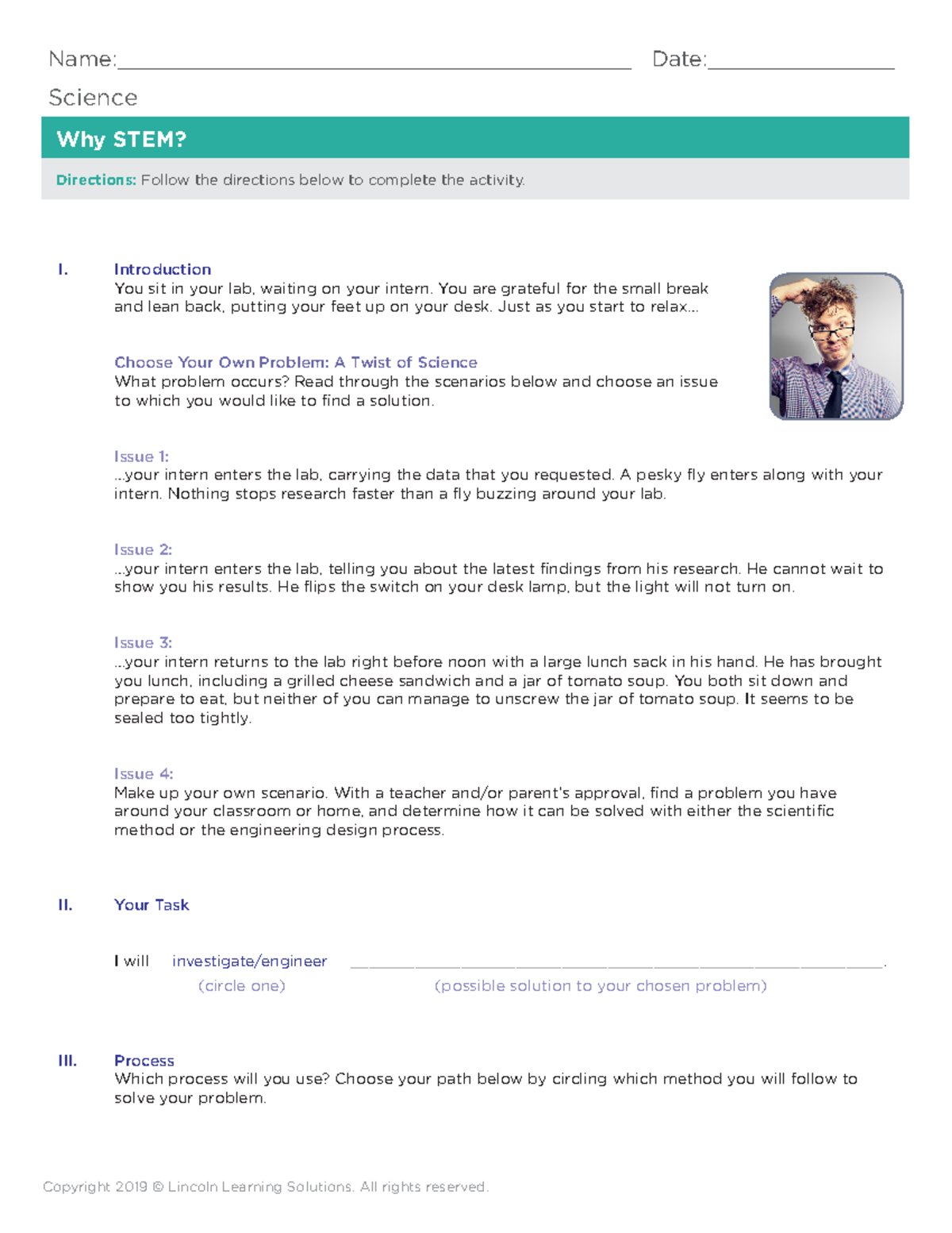 Why Stem Apply It 2021 Worksheet - Science Why STEM? Directions: Follow ...
