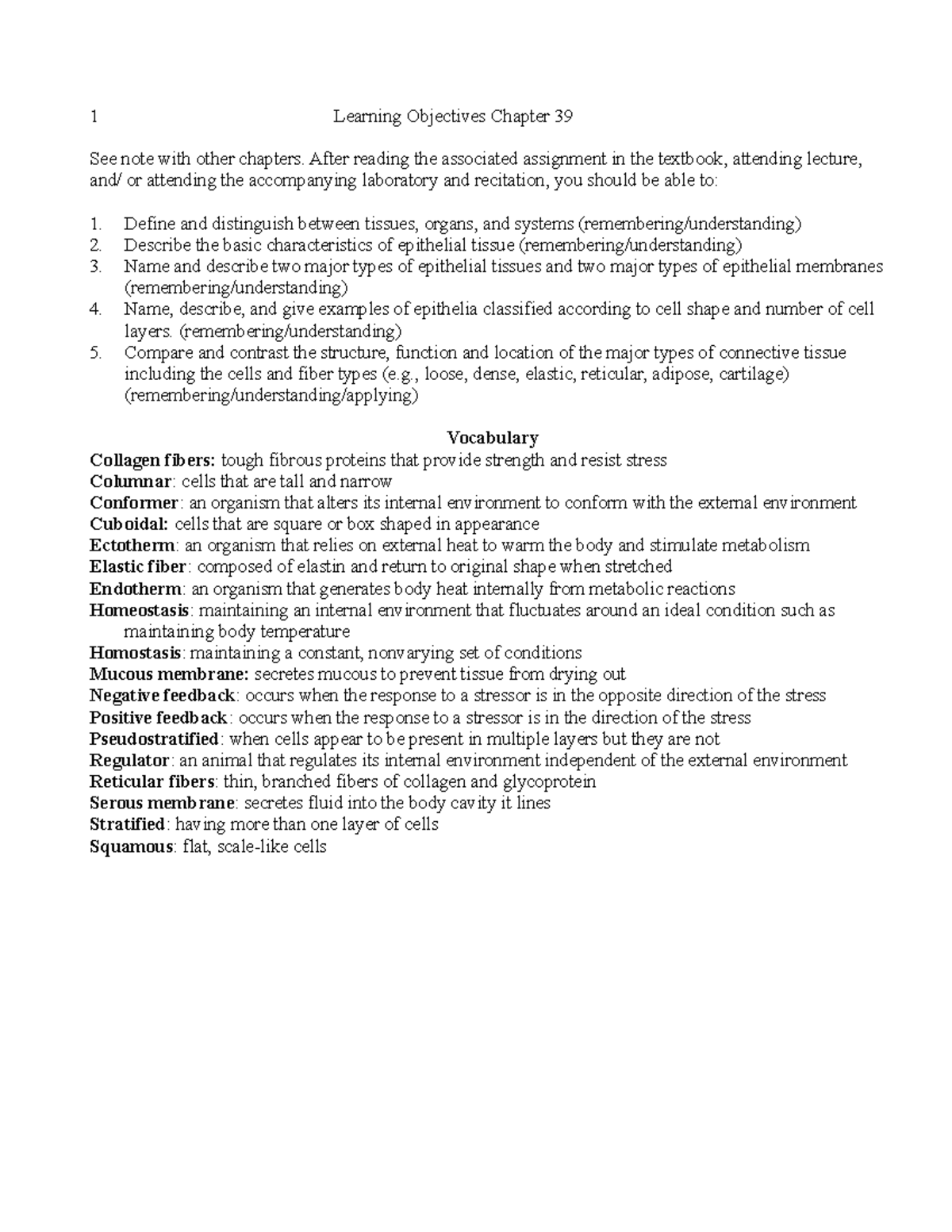 Chapter 39 Updated Notes - 1 Learning Objectives Chapter 39 See Note ...