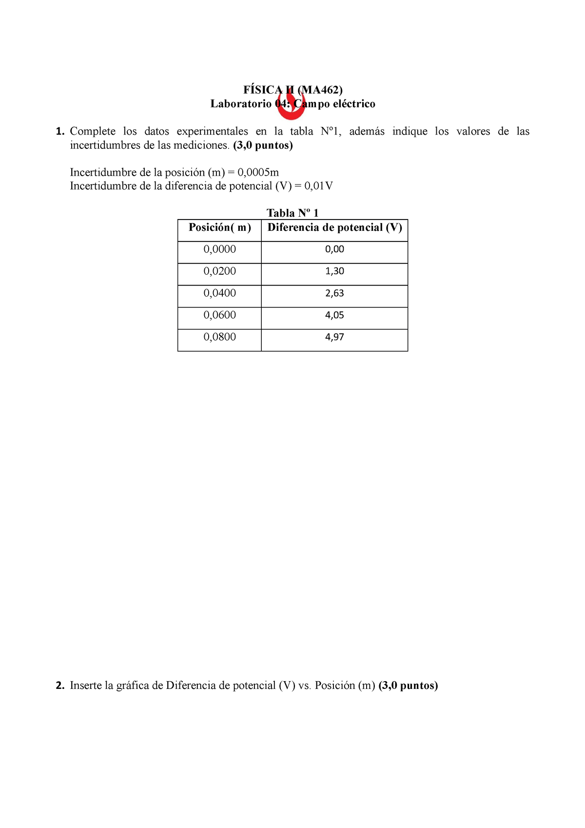 EL43 MA462 L04 - Laboratorio 4 De Fisica II - FÍSICA II (MA462 ...