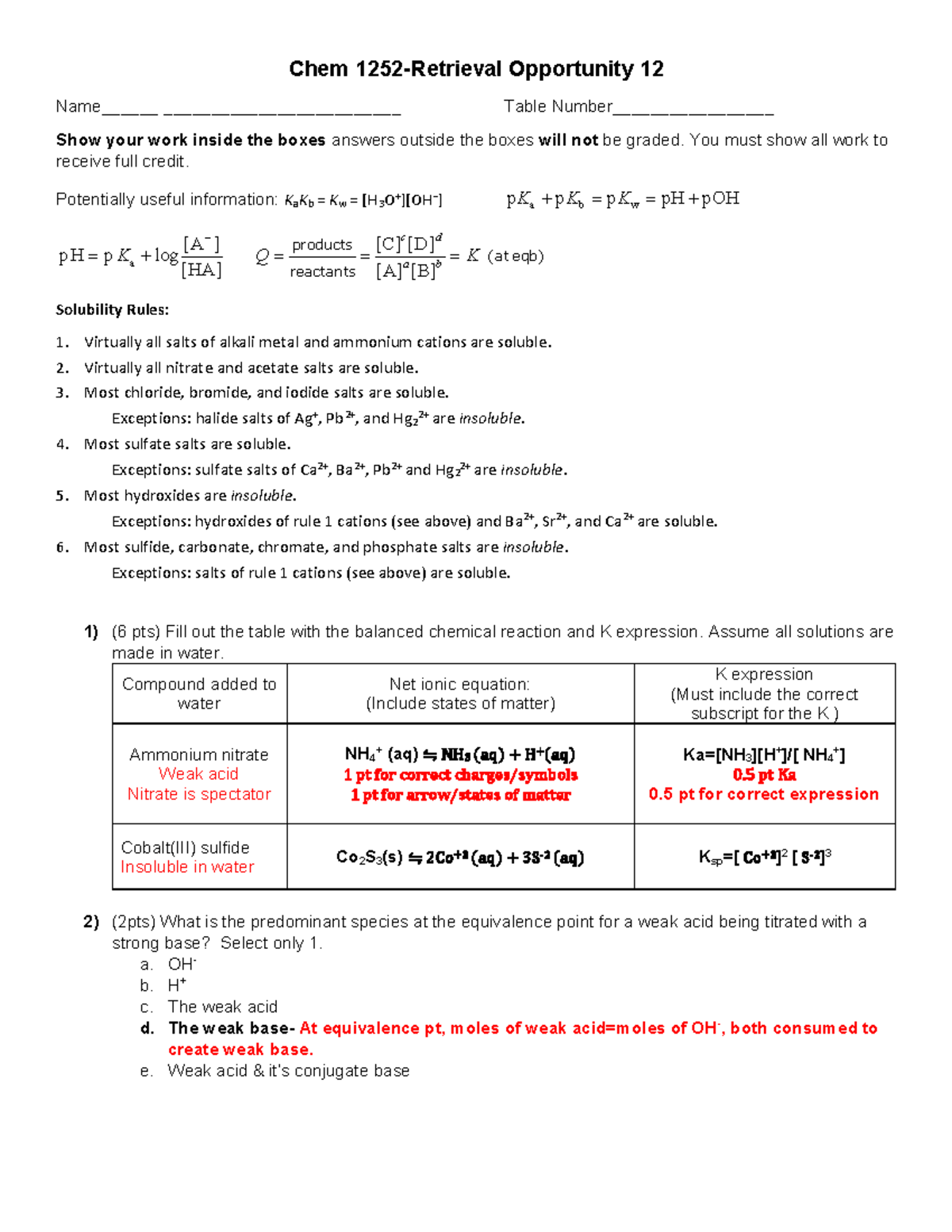 RO 12 answers - Titrations and Ksp Solutions - Chem 1252-Retrieval ...