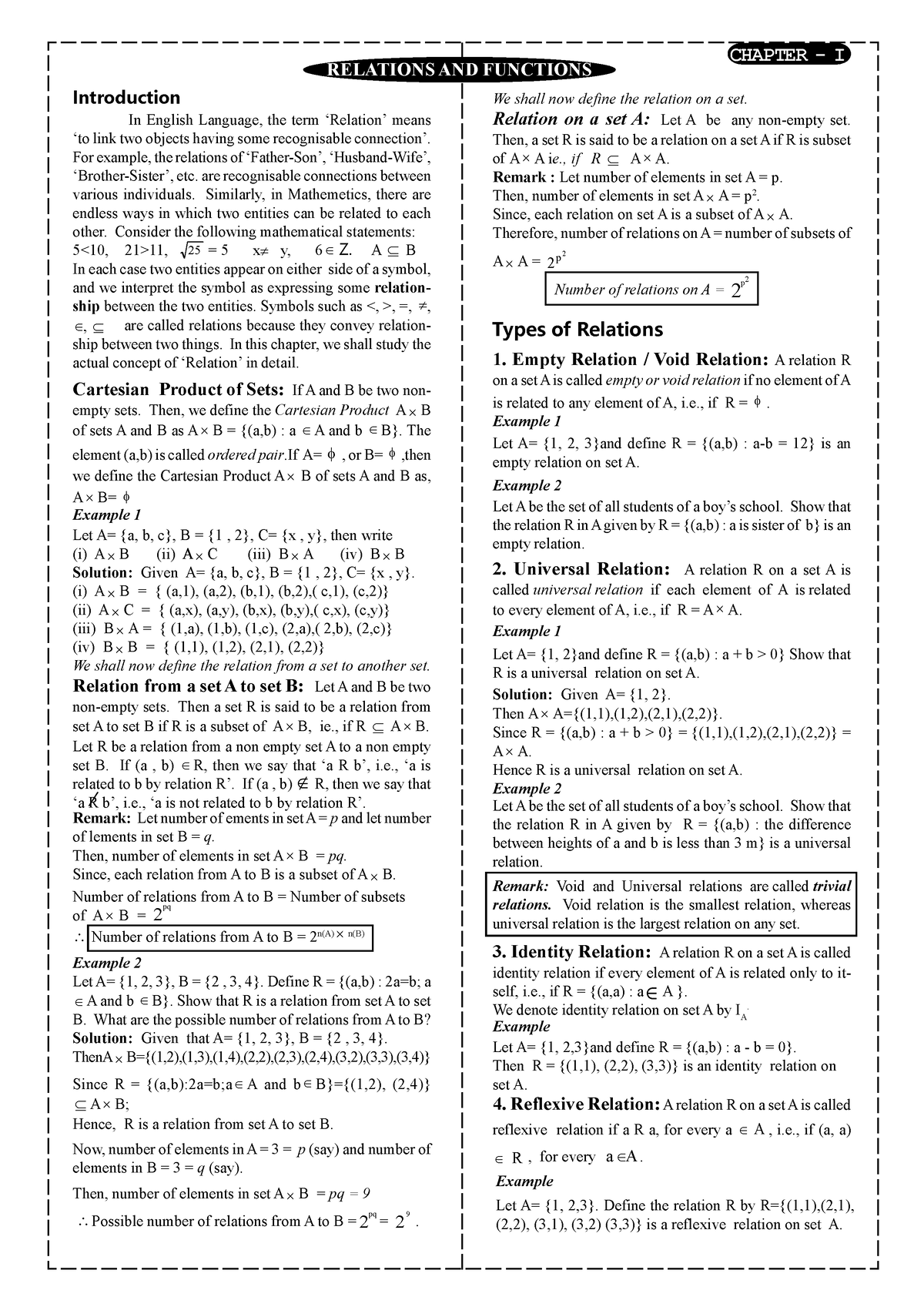 Relations And Functions Plus Two - Let A= {a, B, C}, B = {1 , 2}, C= {x ...