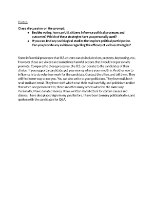 Sociology 1010 Notes Chapter 7 Social Class The Structure of Inequality ...