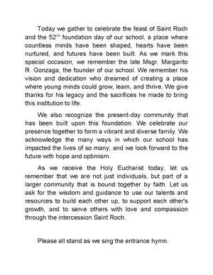 Mc script - ....... - [Opening] MC: Ladies and gentlemen, distinguished ...