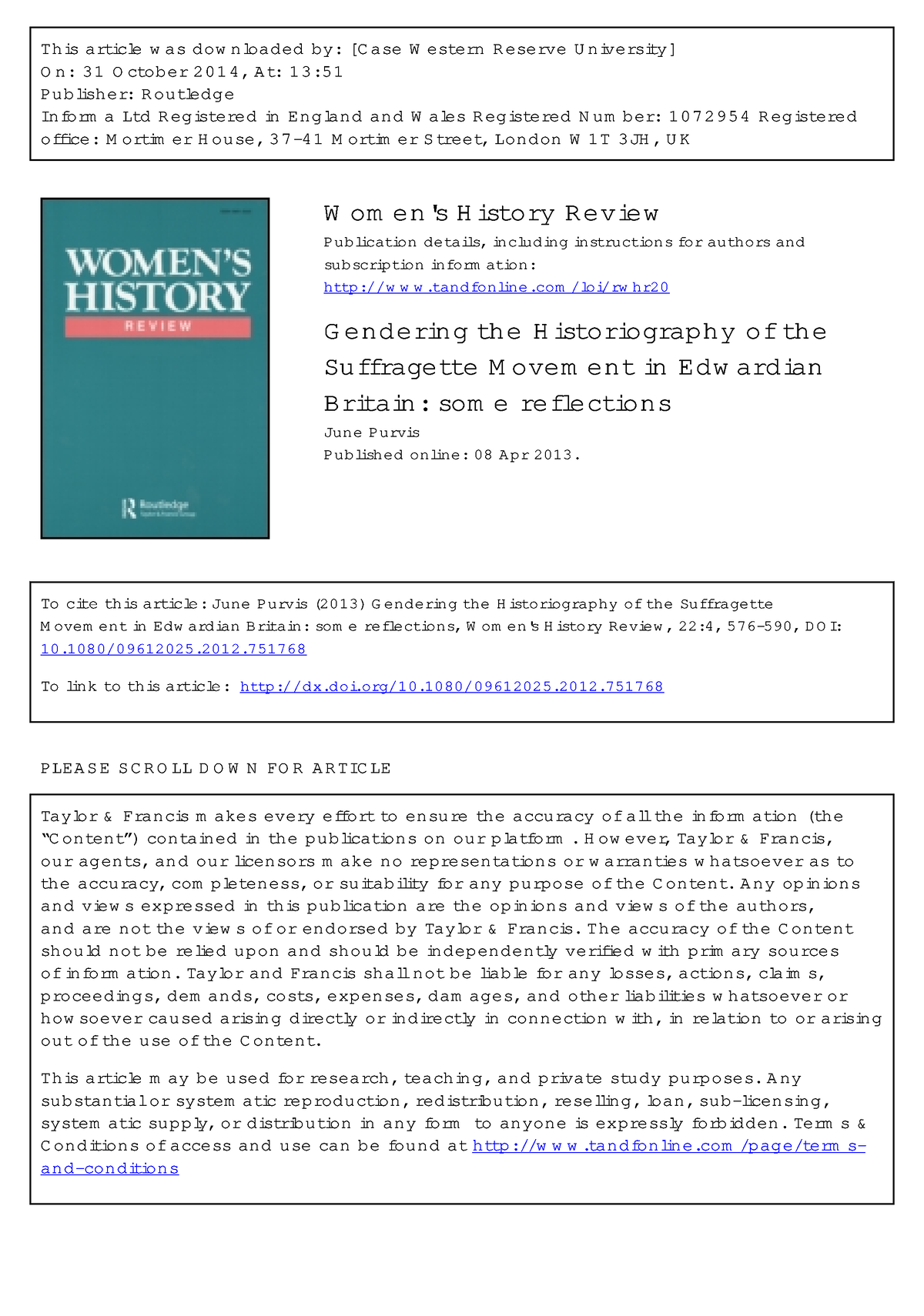 Women's Activism: Global Perspectives from the 1890s to the Present 