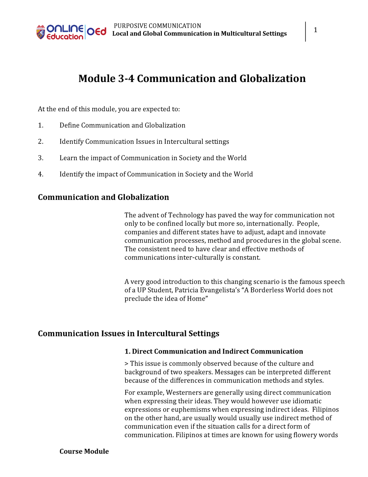 global communication essay