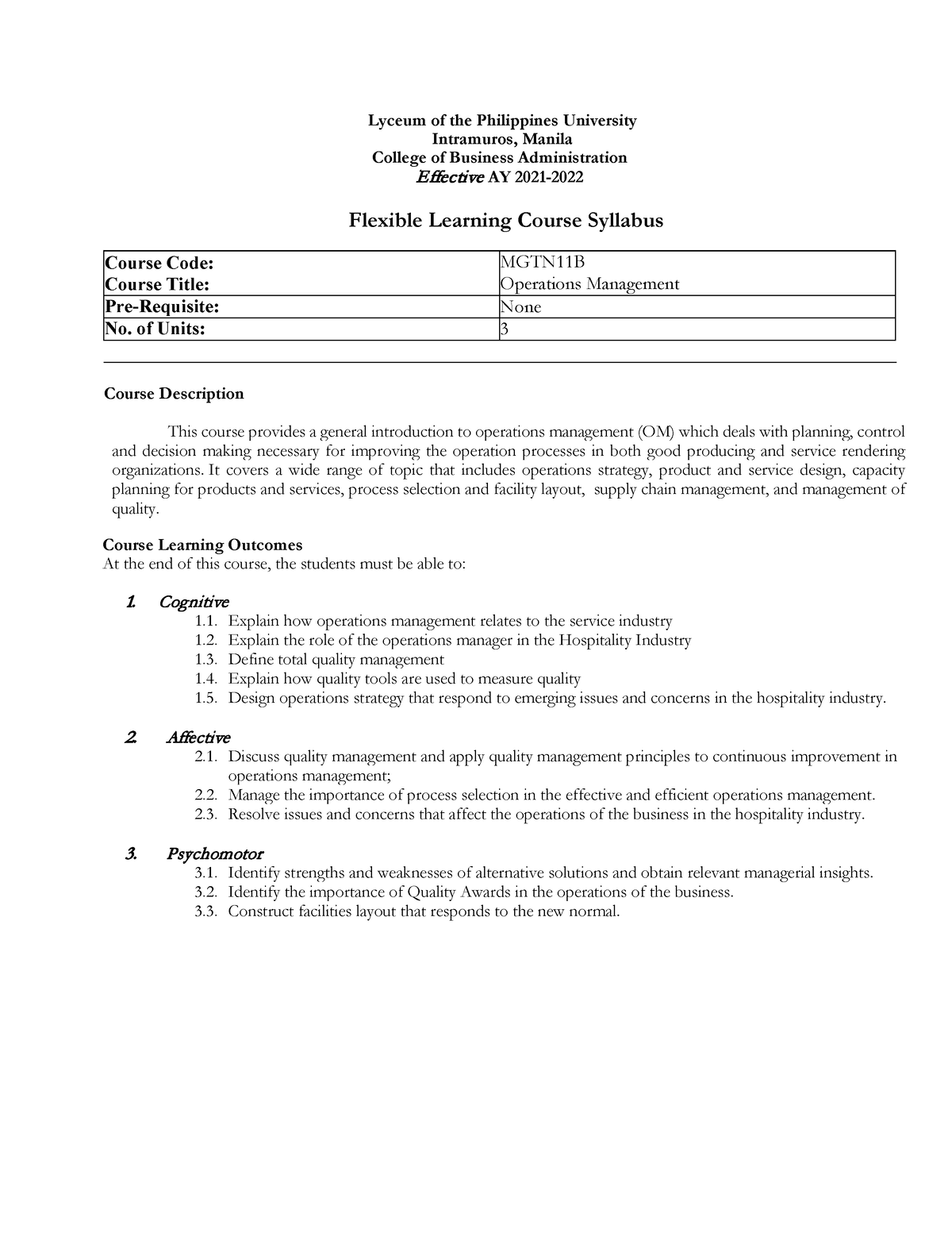 MGTN11B- Syllabus 1st SEM 2021-2022 (1) - Lyceum of the Philippines ...