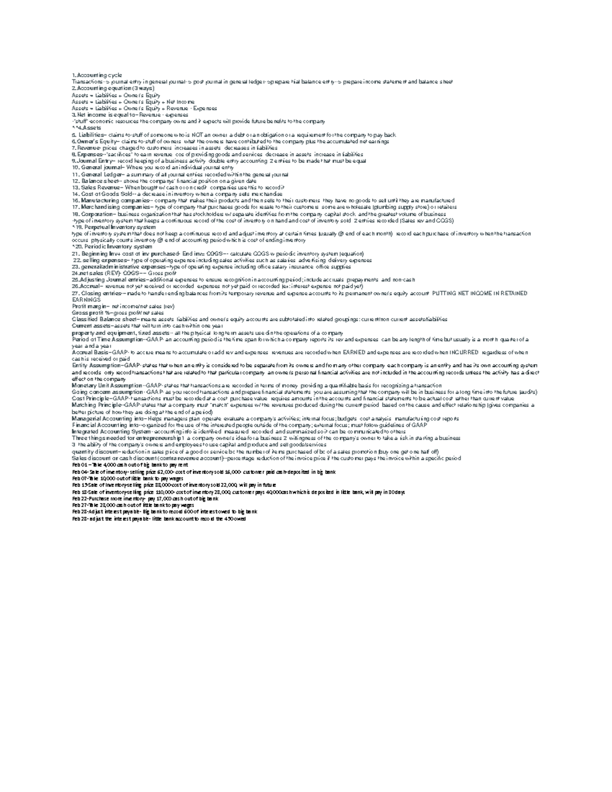 Accounting 2010 Cheatsheet - 1 cycle journal entry in general post ...