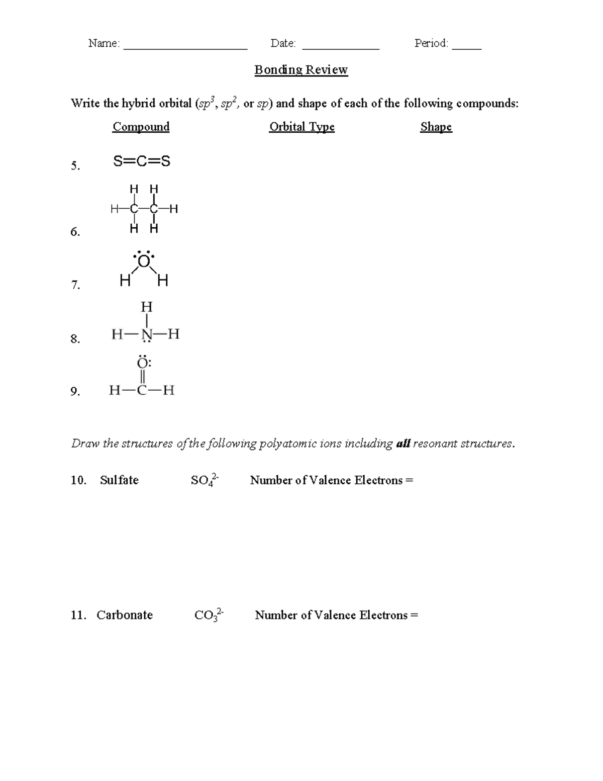 bonding-test-review-lesson-name-date