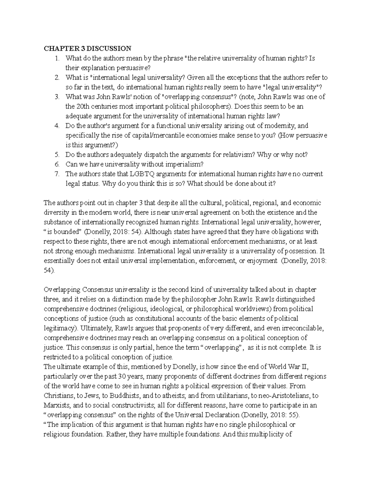 Chapter 3 Discussion - Prof a. Clarke - CHAPTER 3 DISCUSSION What do ...