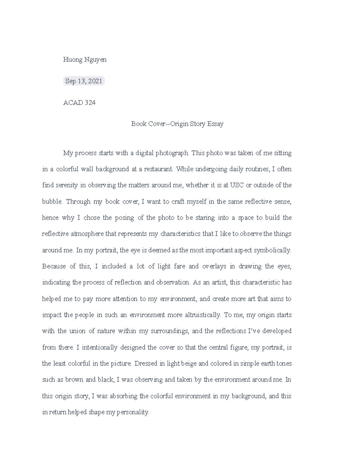 ⚡ Self portrait essay. All About Me: Best Self Portrait Free Essay ...