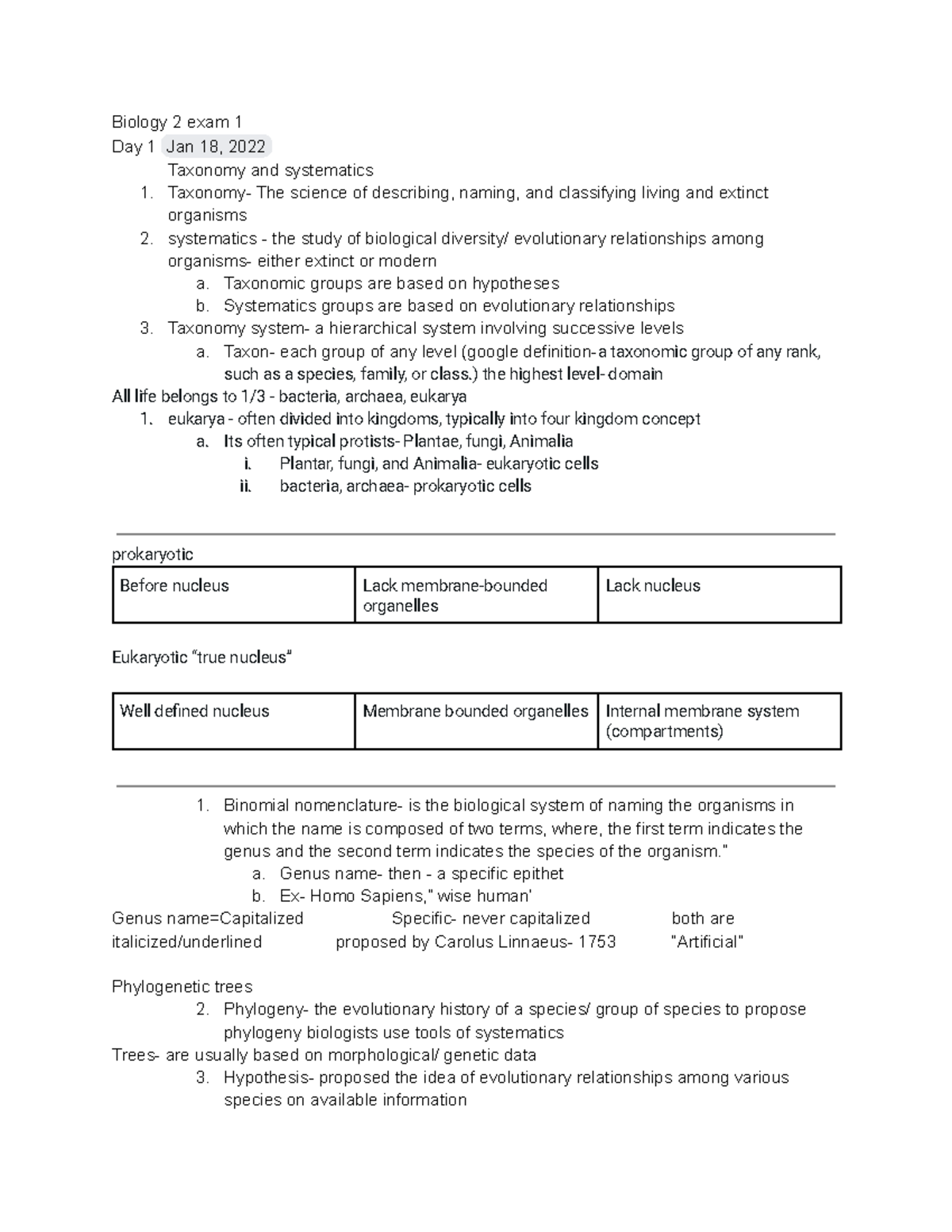 Biology 2 Exam 1 - These Are For The First Test In Dr. Tom Holders ...