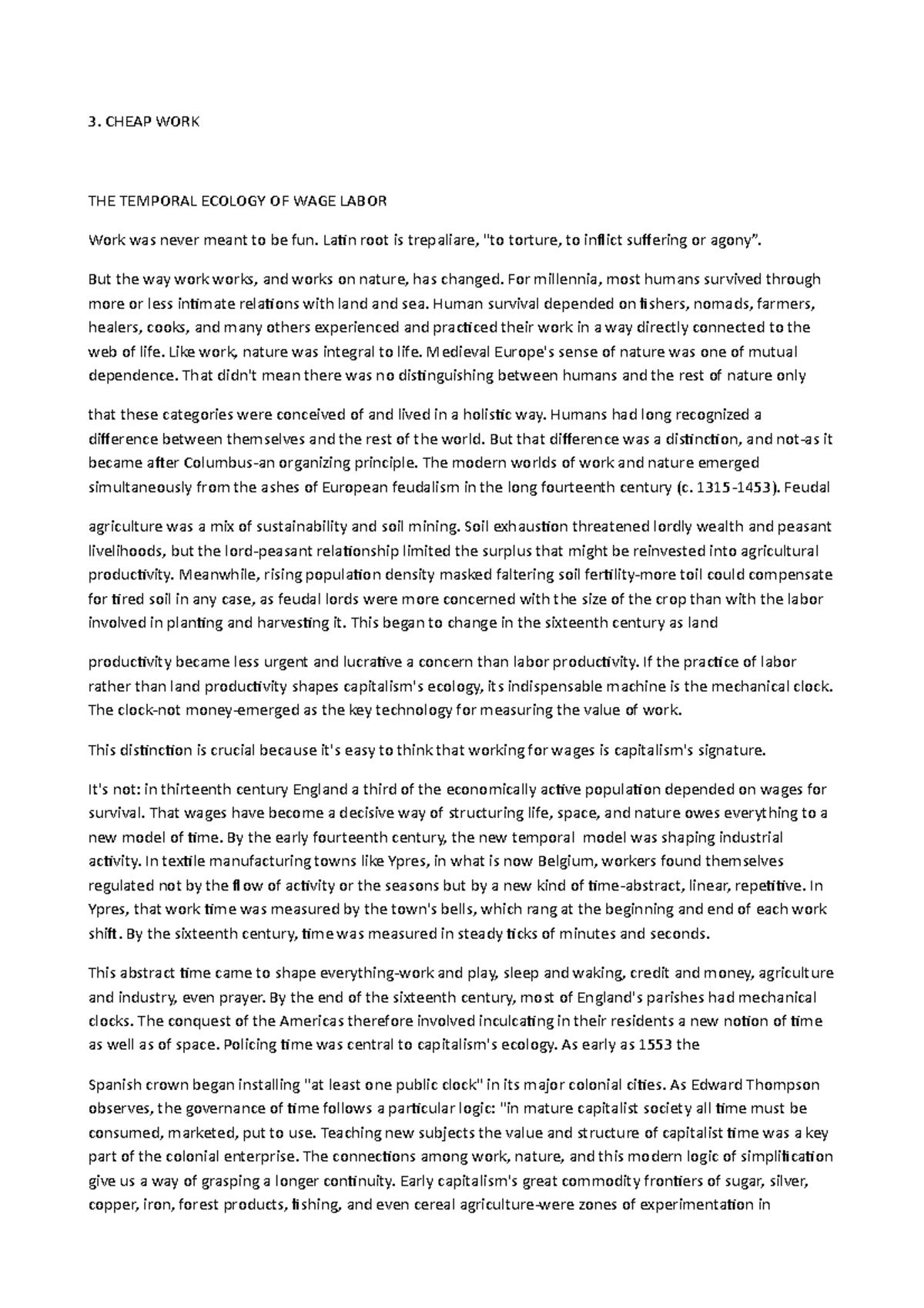 Riassunto Raj Patel, Jason W. Moore A History of the World in Seven