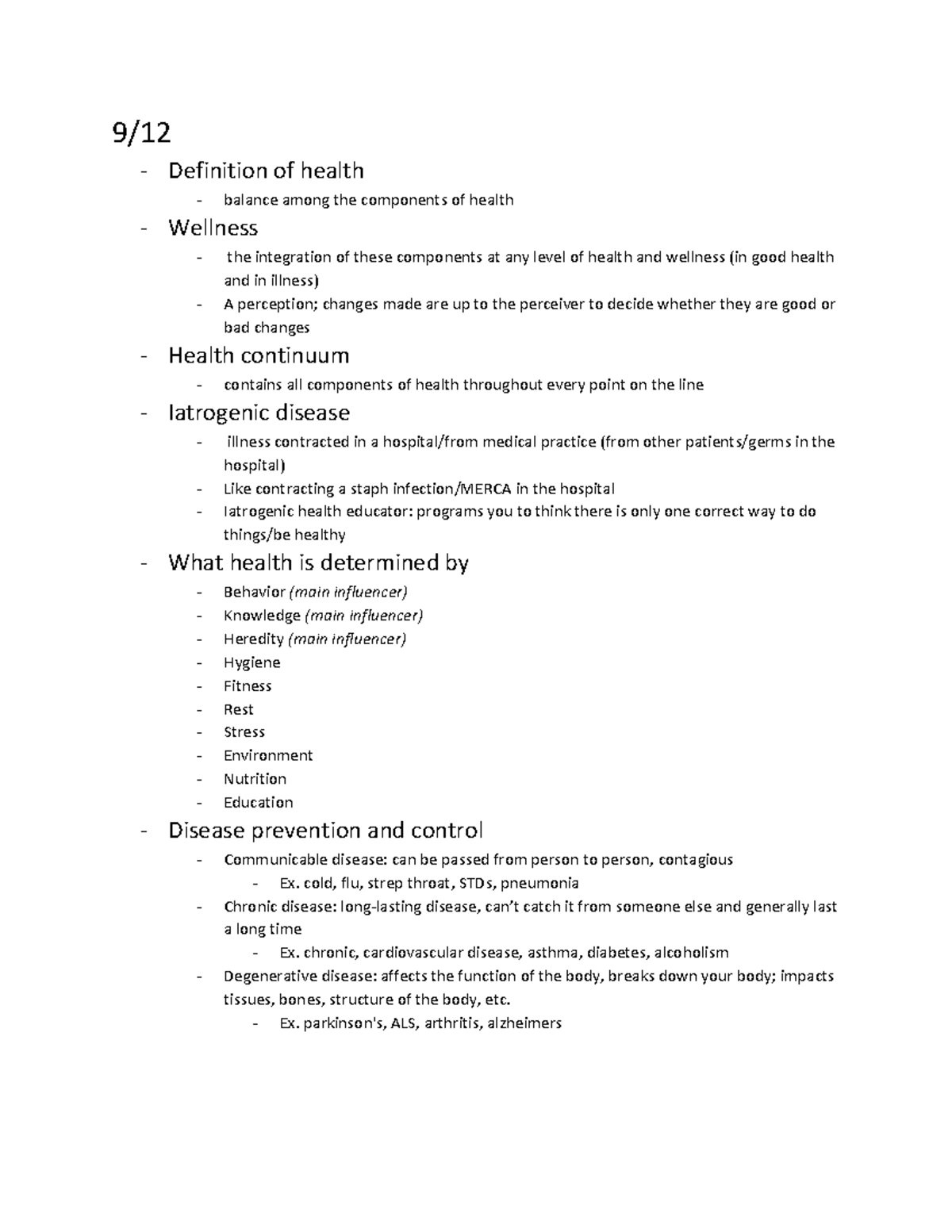 Definition of Health and Wellness 9/ Definition of health balance