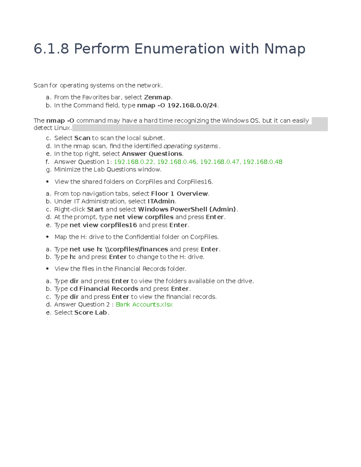 6.1.8 Perform Enumeration With Nmap - 6.1 Perform Enumeration With Nmap ...