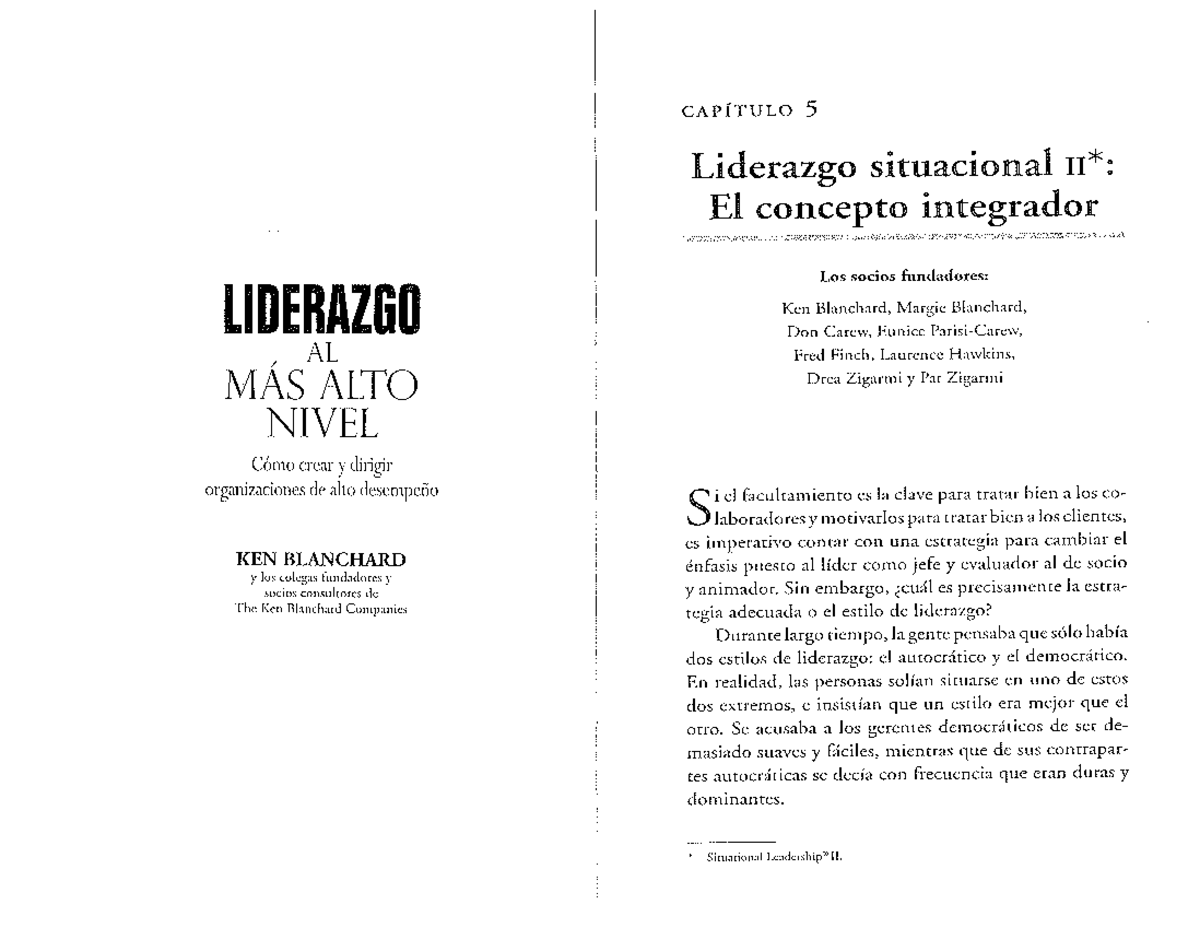 Liderazgo Al Mas Alto Nivel Resumen Por Capitulos www.studocu.com