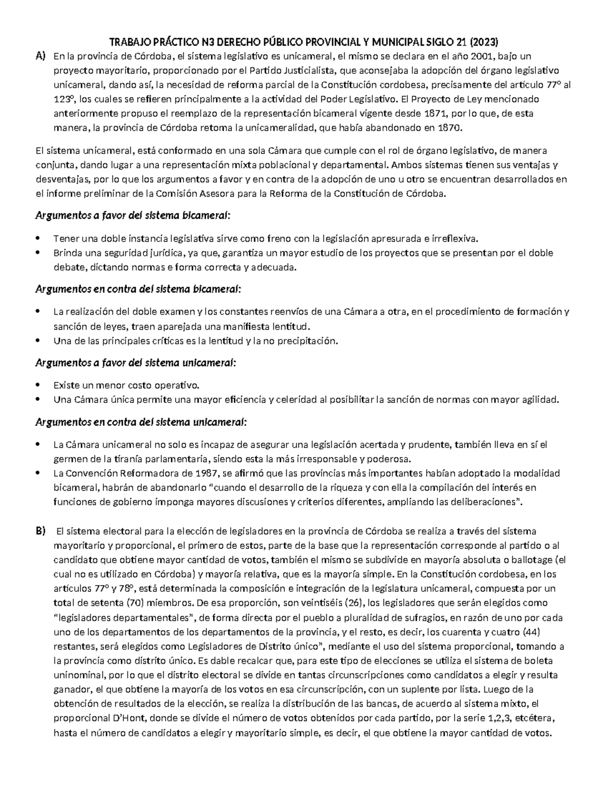 Trabajo Practico N3 Derecho Público Provincial Y Municipal Trabajo PrÁctico N3 Derecho PÚblico 8261