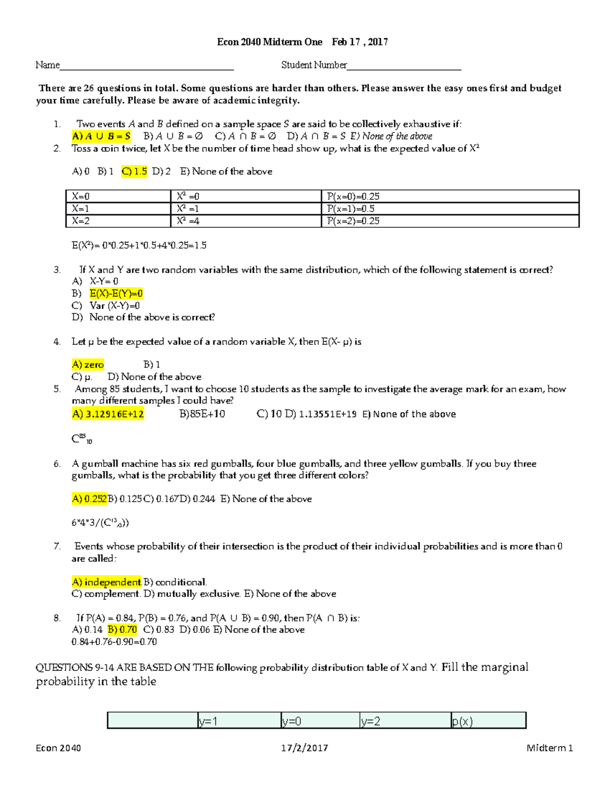 Exam 17 Winter 2017, answers - Econ 2040 Midterm One Feb 17 , 2017 ...