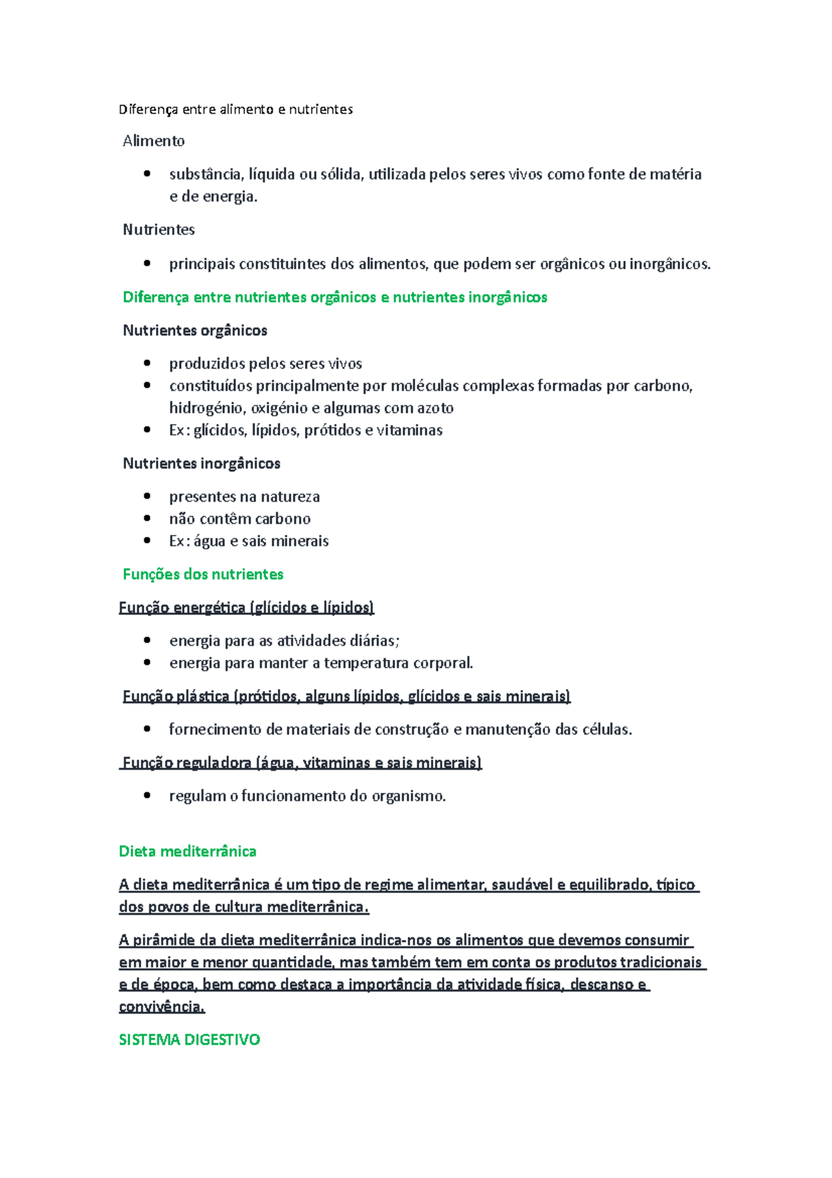 Diferença entre alimento e nutrientes - Diferença entre alimento e ...