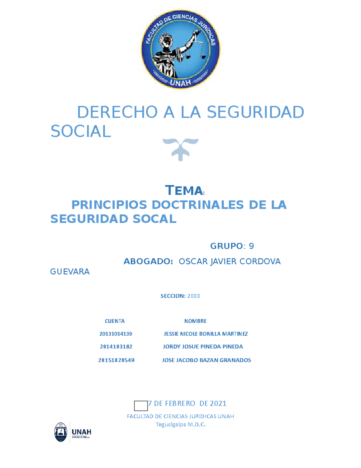 Principios Doctrinales 3 - DERECHO A LA SEGURIDAD SOCIAL TEMA ...